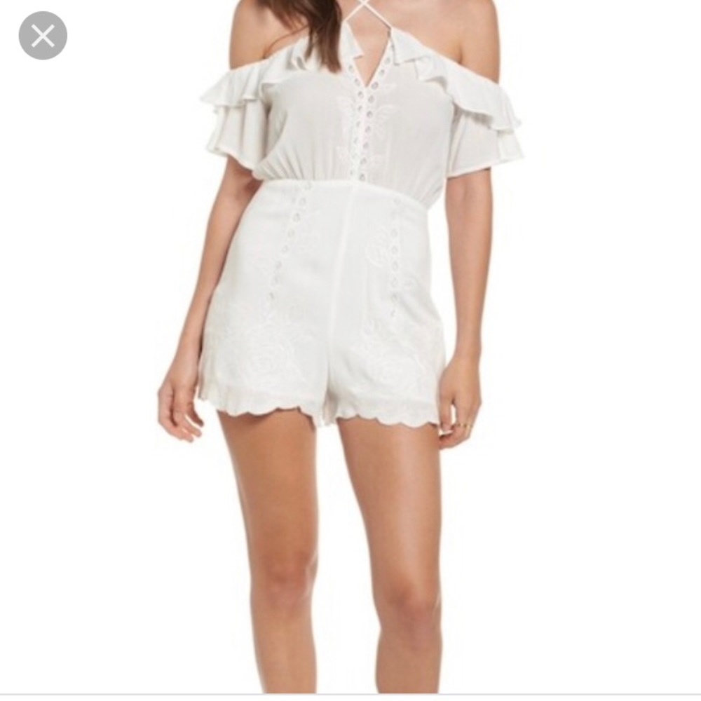Lush brand white floral romper
